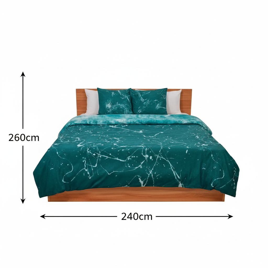 Linge de lit vert émeraude (260x240 cm)