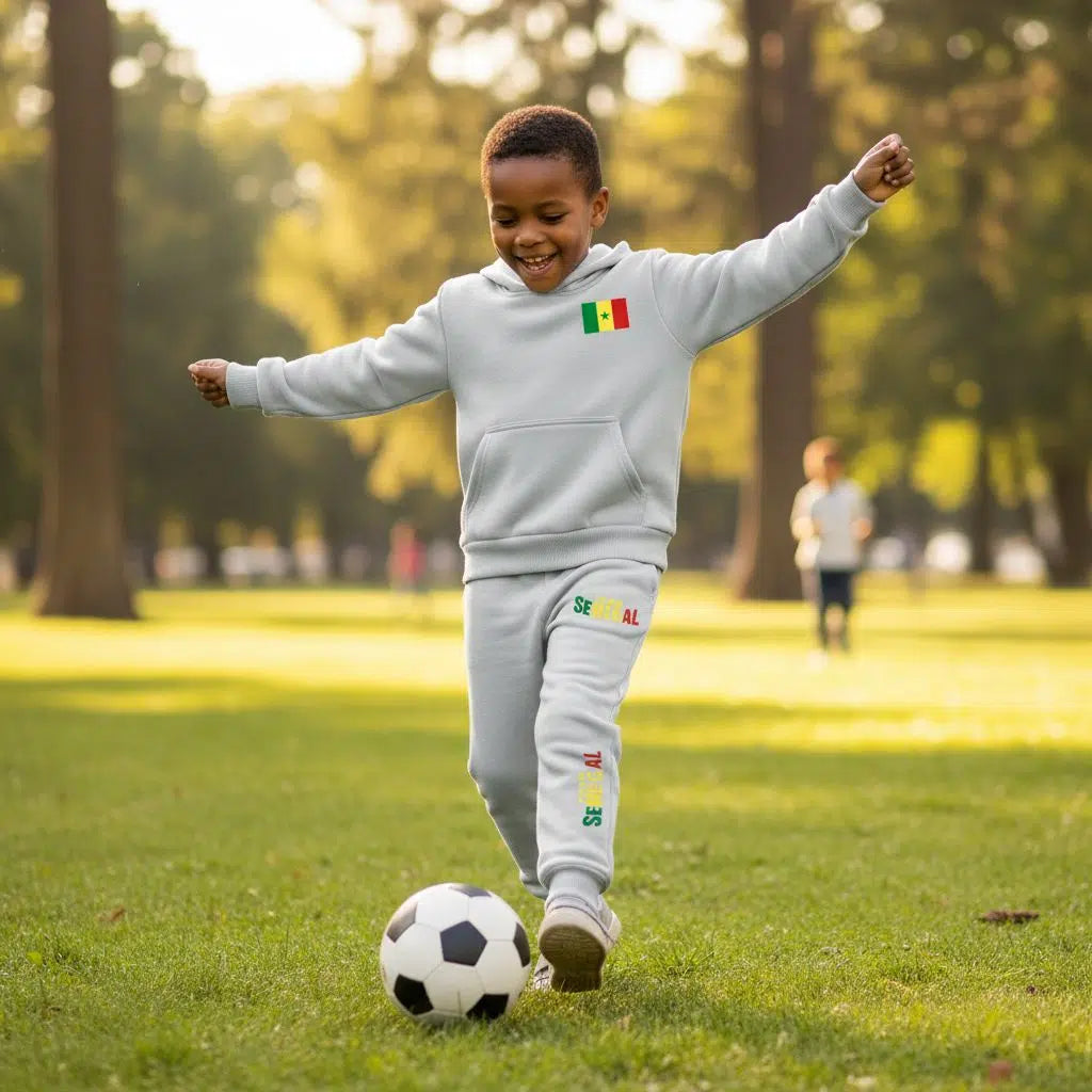 Jogging enfant Sénégal – Ensemble survêtement garçon coupe ample pas cher