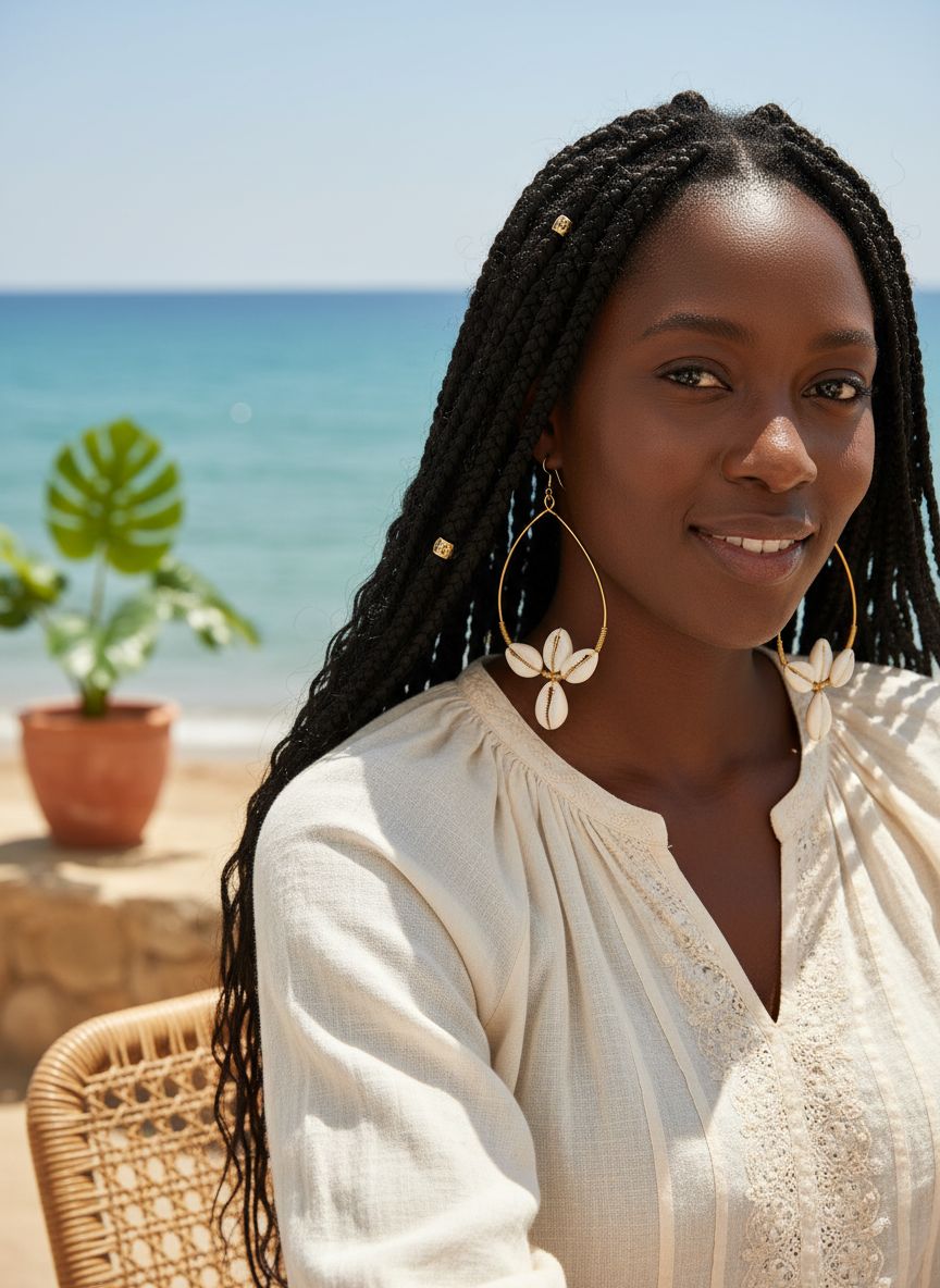 Boucles d’oreilles coquillage cauris dorée