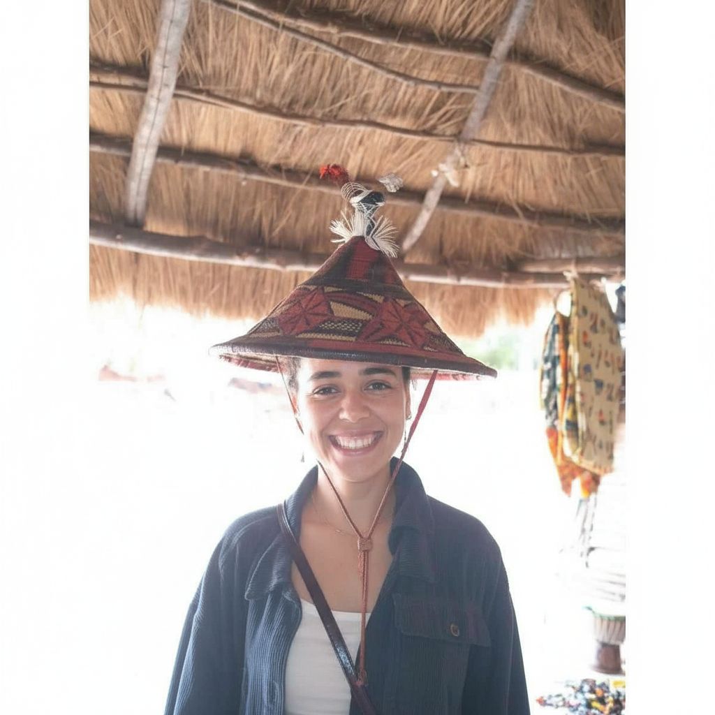 Chapeau africain sénégalais en raphia