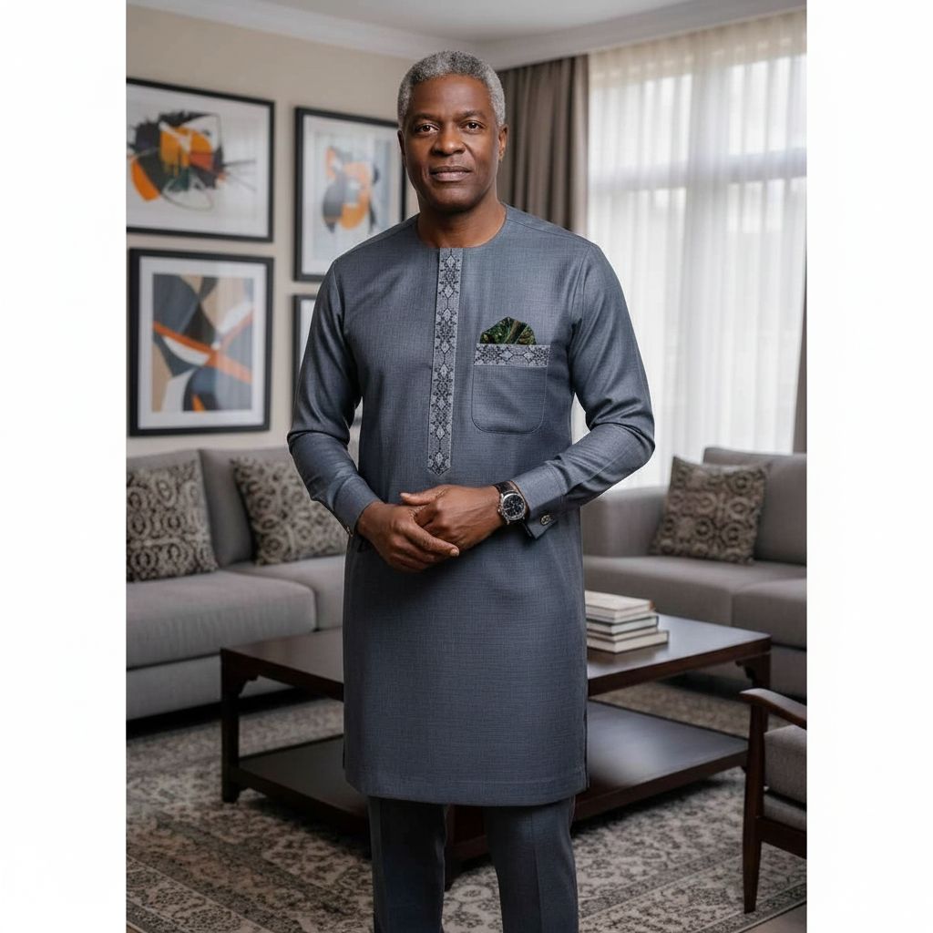 Tunique homme élégante coton polyester