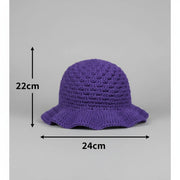 Chapeau crocheté en laine violet – Bucket hat unisexe fait main bohème