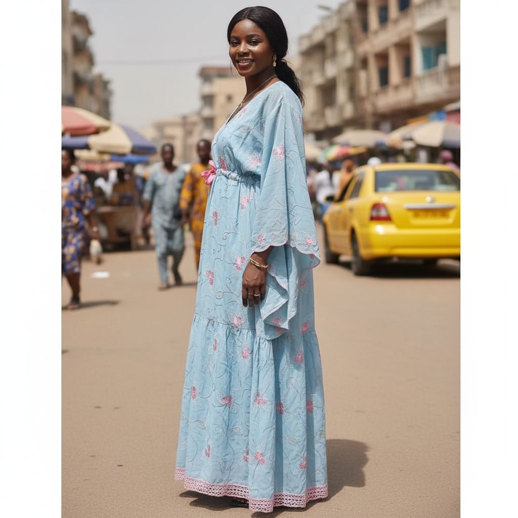 Robe femme coton brodé longue bohème chic, élégante et colorée