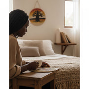 Lot de 3 décorations murales ethniques en raphia – Artisanal & bohème