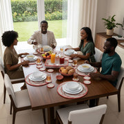 Ensemble table à manger artisanal : set bohème chic en fibres naturelles