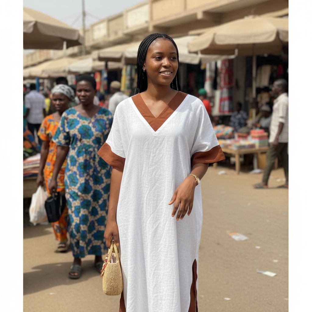 Tunique femme élégante en lin coton, col V, style bohème chic ample