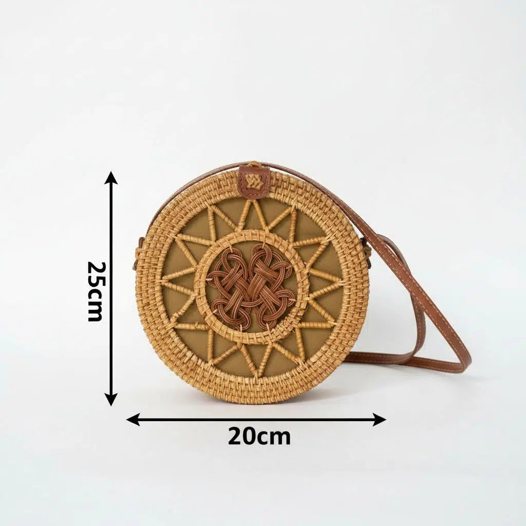 Sac bandoulière rotin fait main bohème chic
