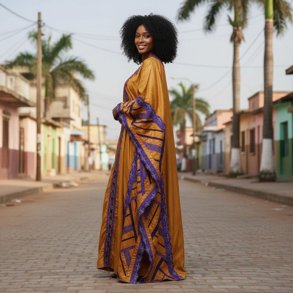 Grand boubou geztner avec broderie brodee et garnitures