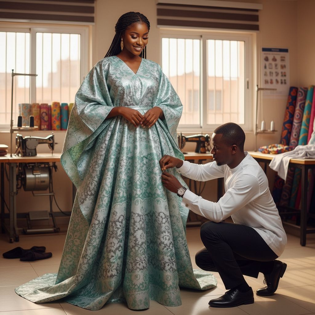 Bazin thioup 4 mètres gris vert, tissu africain élégant pour robe femme