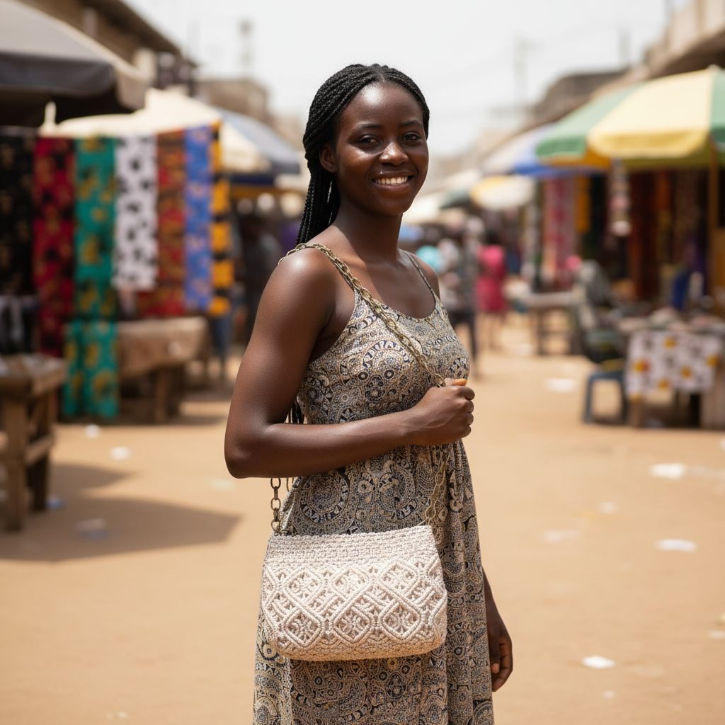 Sac à main en crochet beige, chic et artisanal, chaîne dorée élégante