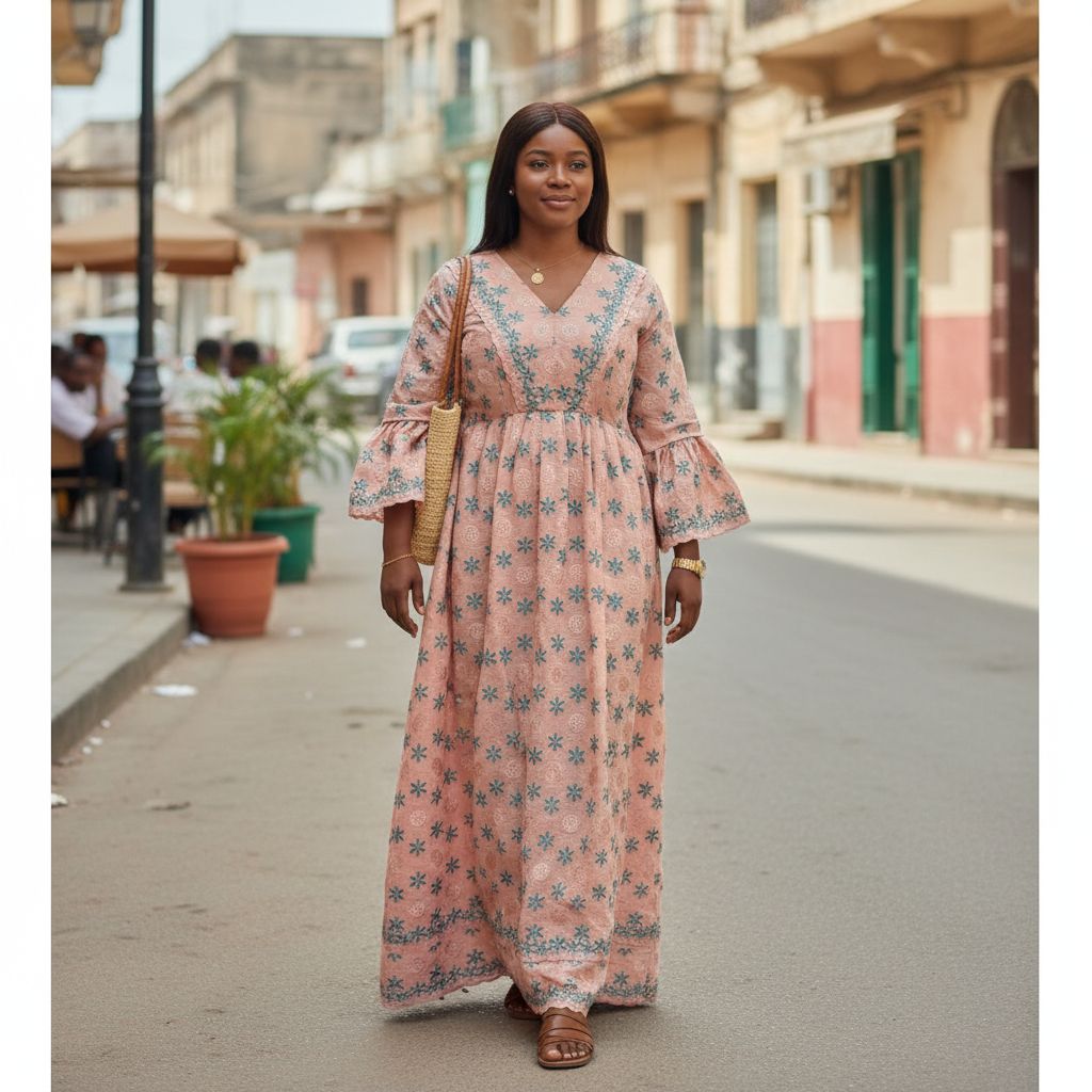 Robe femme brodée longue élégante, dentelle bohème chic, multicolore