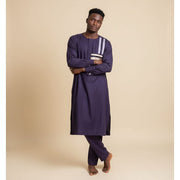 Ensemble homme élégant noir et beige, chemise traditionnelle, tenue formelle