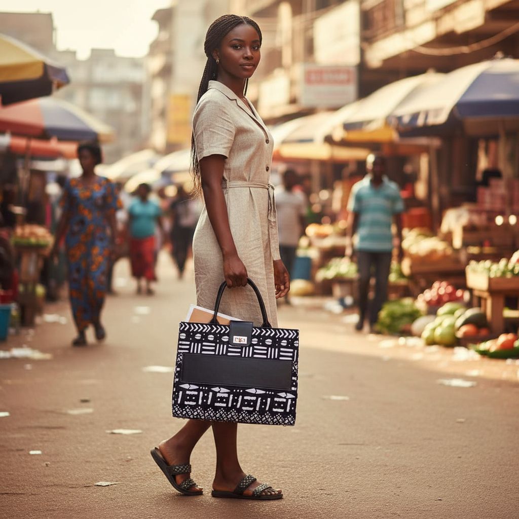 Sac à main wax noir et blanc grand modèle élégant femme grande capacité