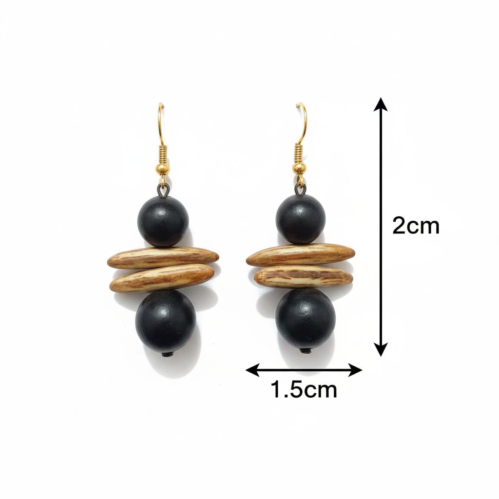 Boucles d’oreilles graines naturelles artisanales, chic et légères femme