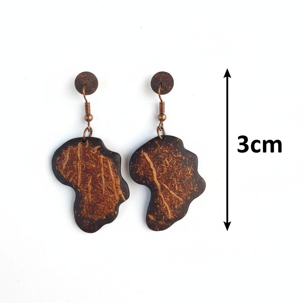 Boucles d’oreilles en coco artisanales bohème chic – Bijoux naturels femme