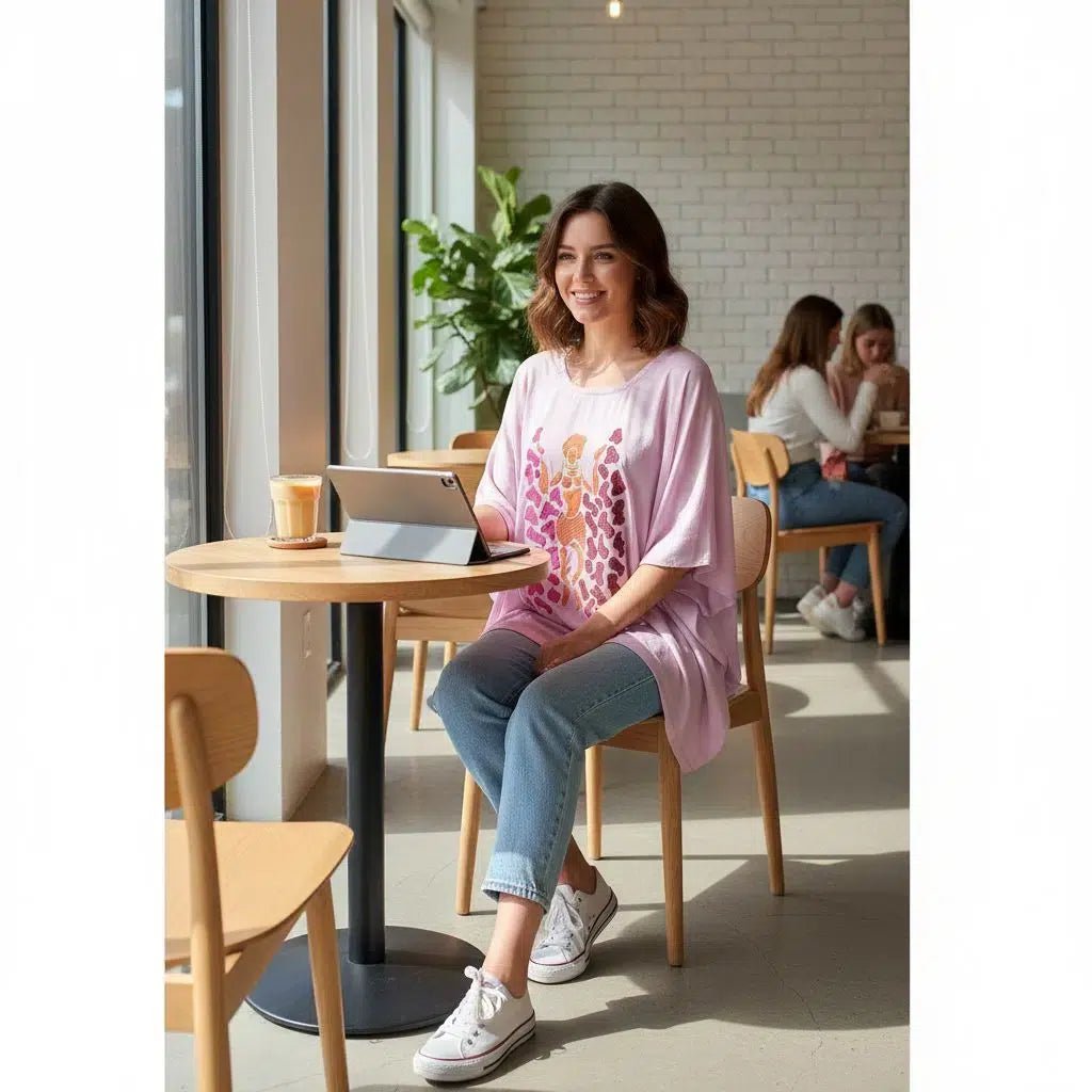 Haut rose brodé femme bohème