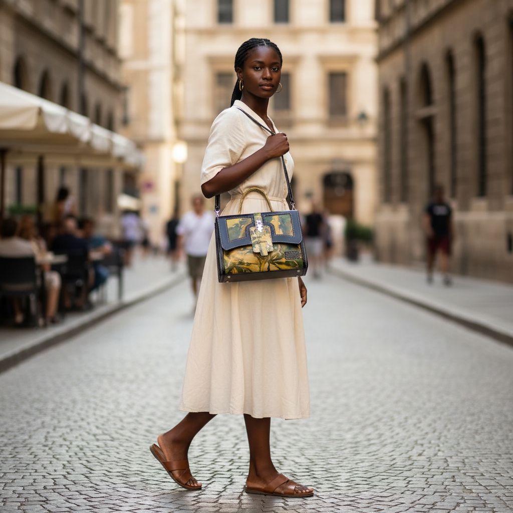 SAC A MAIN DAME EN CUIR TANNÉ AVEC DOUBLE LANIÈRE