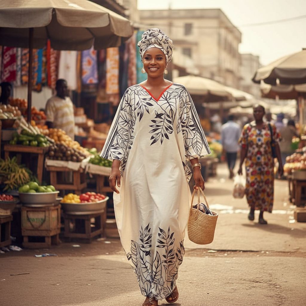 Tunique femme élégante noire et blanche, ample, motifs floraux, grande taille