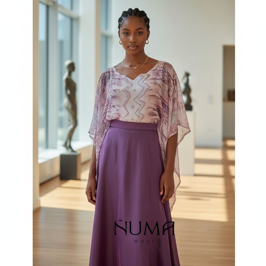 Boubou femme élégant rouge NUMA, robe longue satinée chic événement