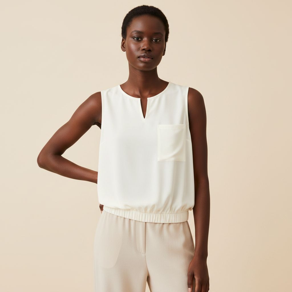 Haut débardeur femme viscose chic col rond, élégant et fluide multicolore