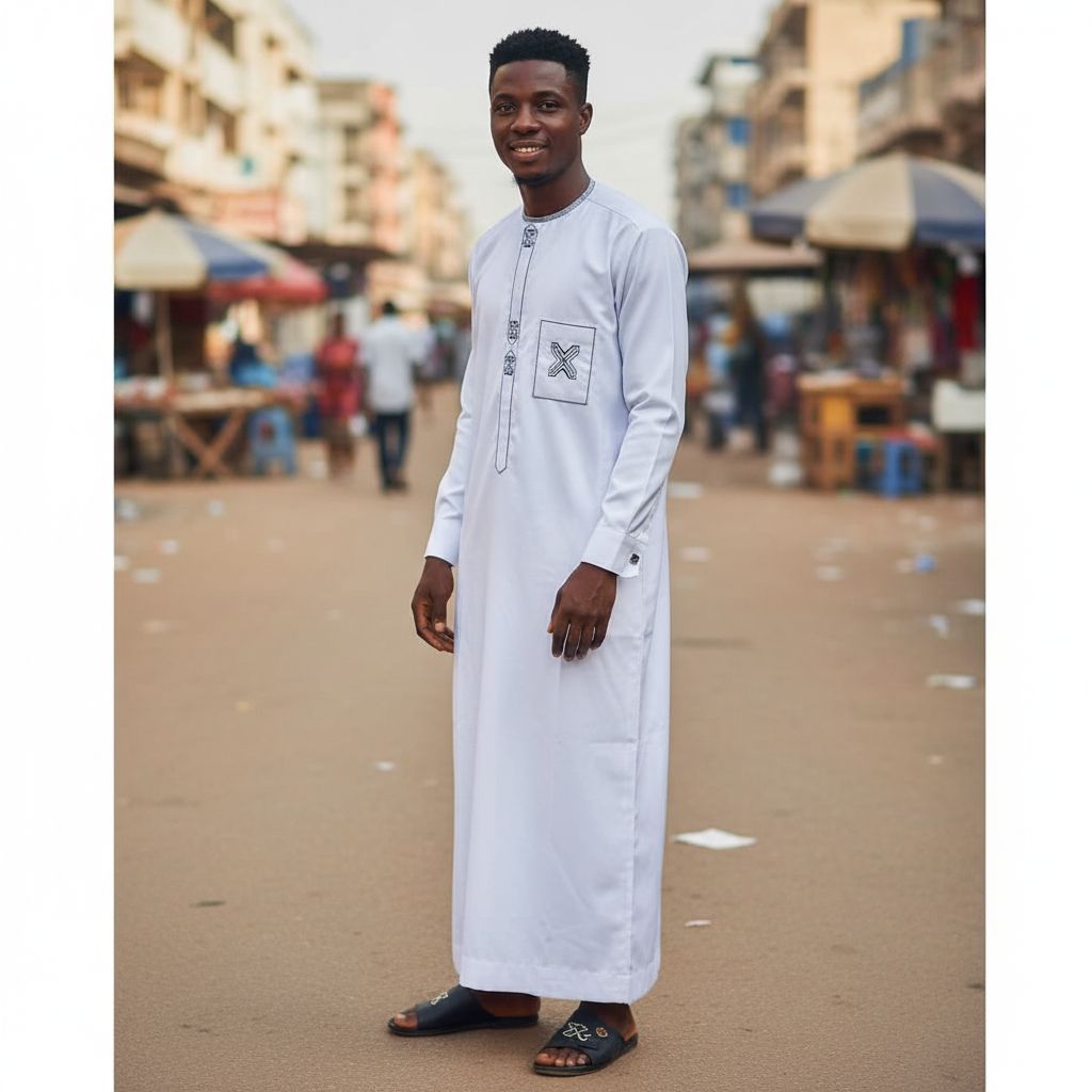 Chemise homme blanche élégante en coton, col rond, chic et moderne