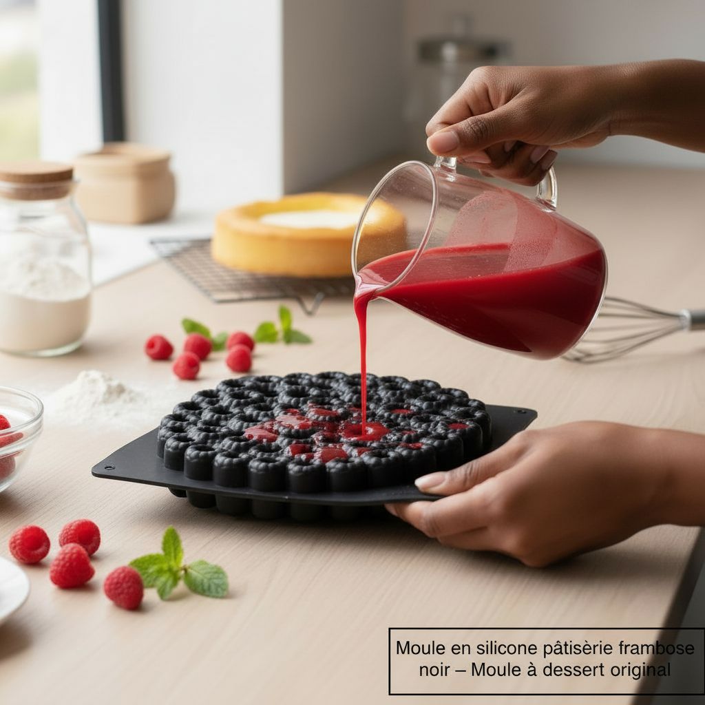 Moule à dessert en silicone framboise noir