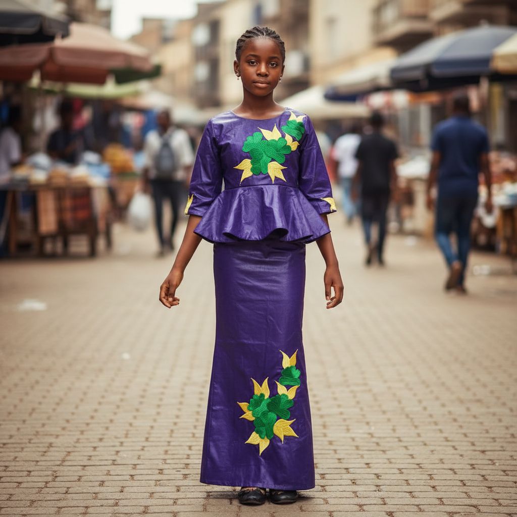 Ensemble cérémonie fille mauve foncé 11 ans, jupe et haut floral chic