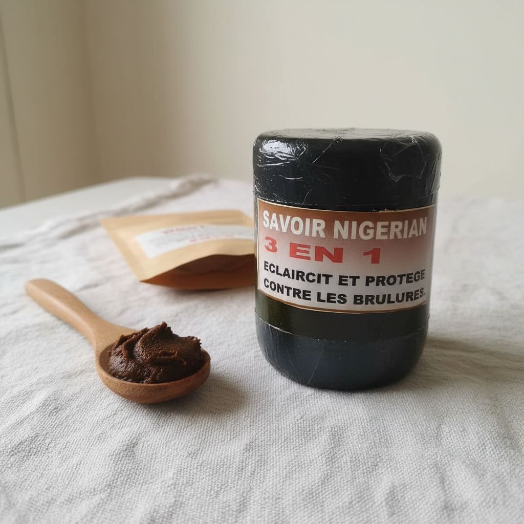 Savon noir nigérian 3 en 1 anti vergetures et taches brunes 250g
