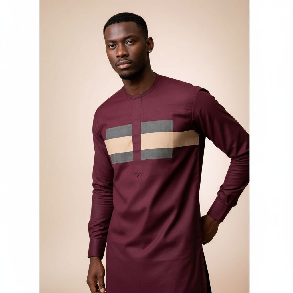 Chemise homme élégante bordeaux coupe ajustée, moderne et confortable