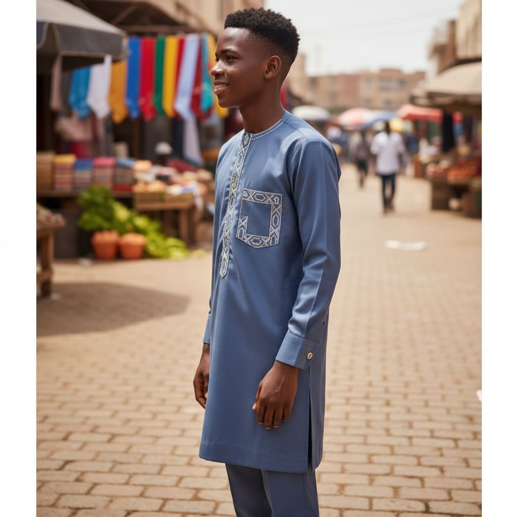 Tunique garçon traditionnelle bleu blanc rouge – tenue élégante cérémonie