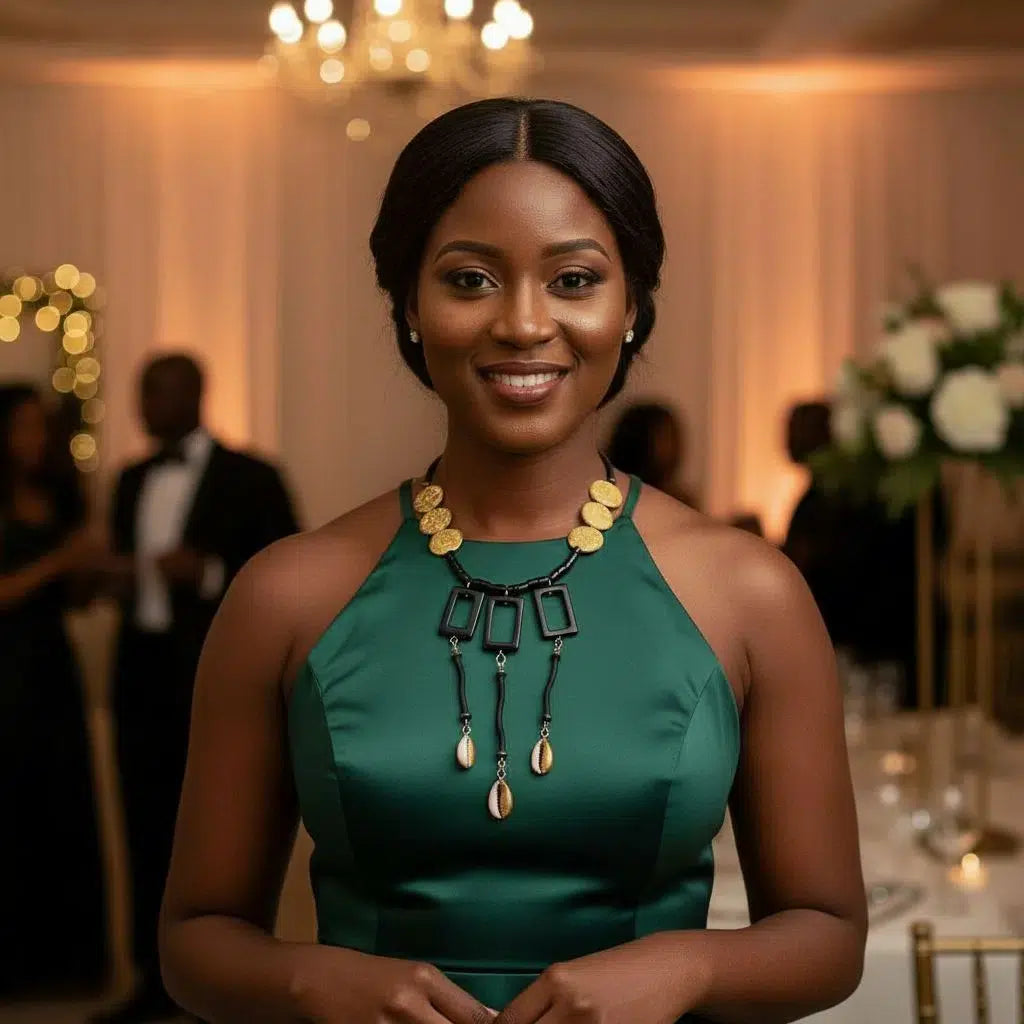 Collier femme cauris doré – Bijou artisanal élégant