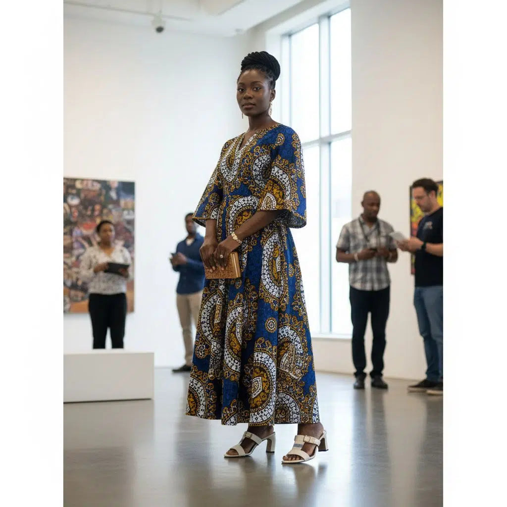 Sandales femme pagne tissé à talons carrés – élégance artisanale et confort