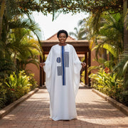 Robe pagne tissé femme longue ample coton, élégante et confortable