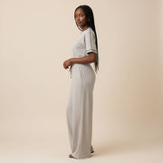 Ensemble femme décontracté t-shirt et pantalon large coton confortable