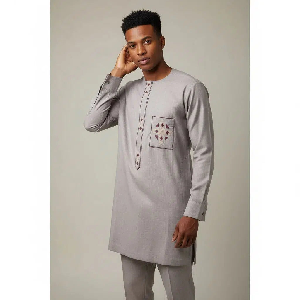 Prêt du cort homme brodé Giri, sous-vêtement traditionnel chic et élégant