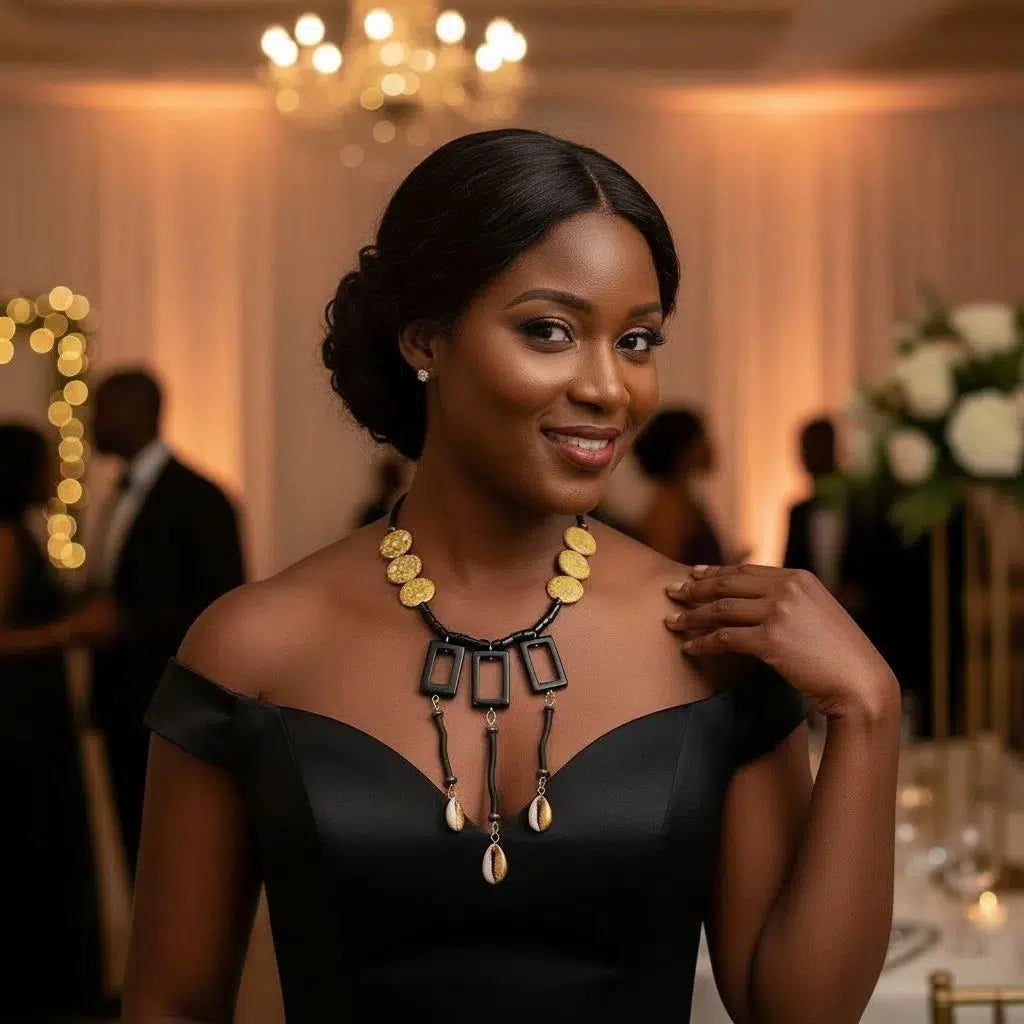 Collier femme cauris doré – Bijou artisanal élégant