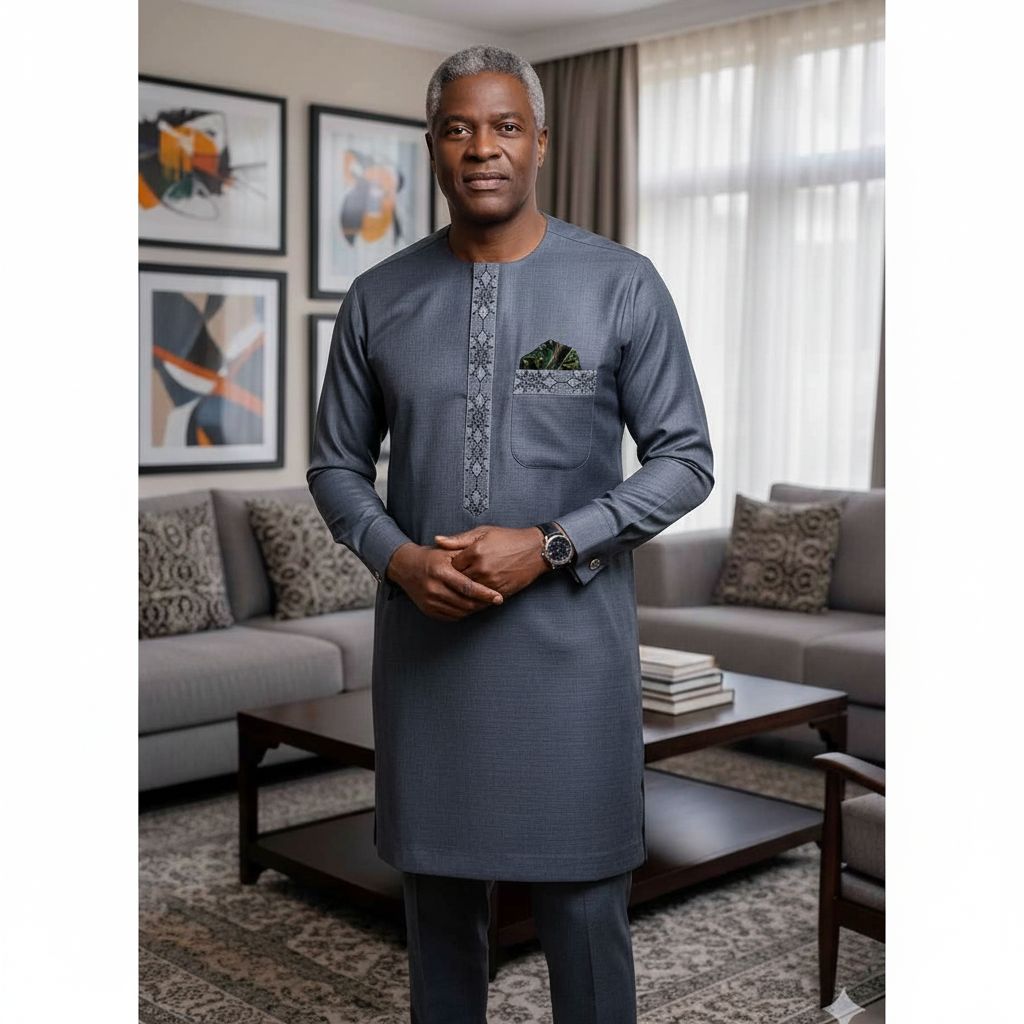 Tunique homme élégante coton polyester