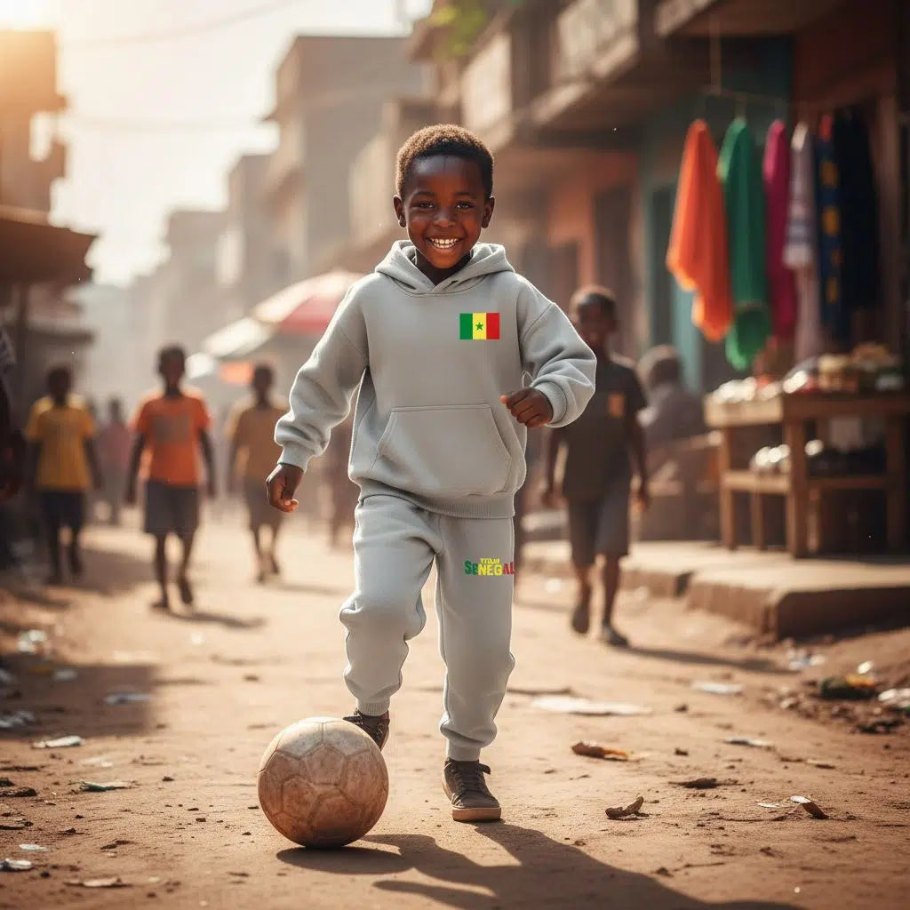 Jogging enfant Sénégal – Ensemble survêtement garçon coupe ample pas cher