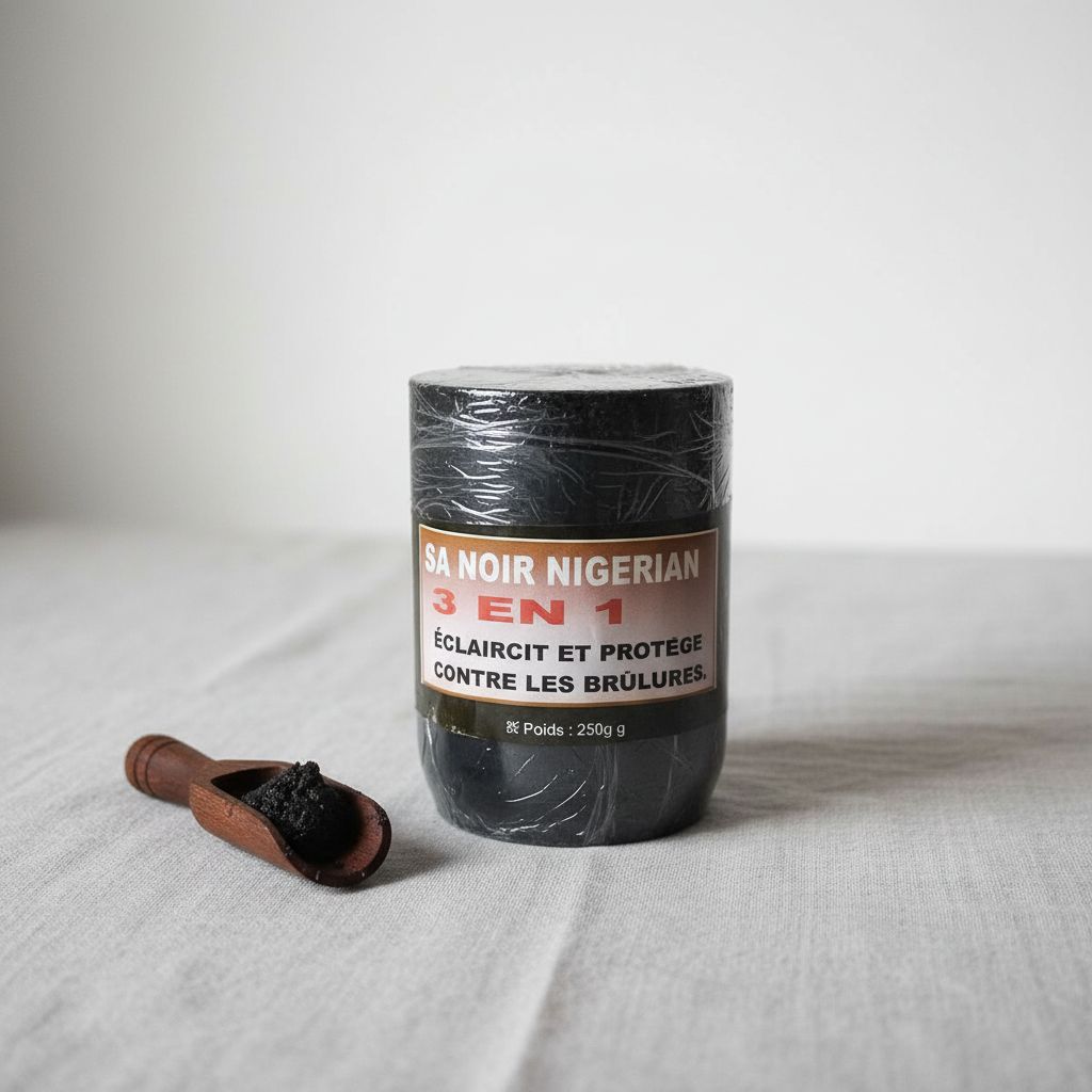 Savon noir nigérian 3 en 1 éclaircissant et anti vergetures 250g