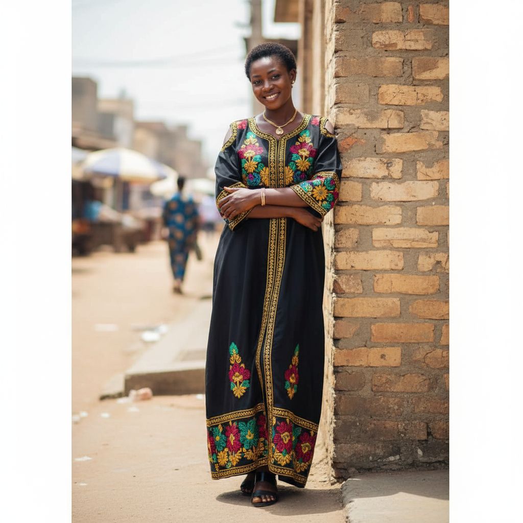 Robe noire à motifs femme élégante, broderie papillon, manches longues chic