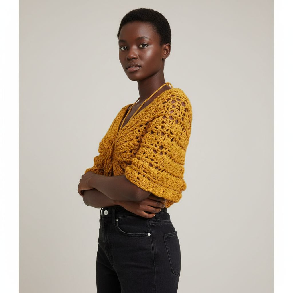 Boléro crochet femme papillon – Haut bohème chic fait main toutes tailles