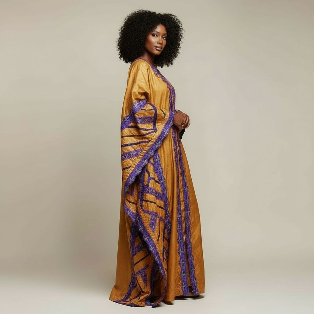 Grand boubou geztner avec broderie brodee et garnitures