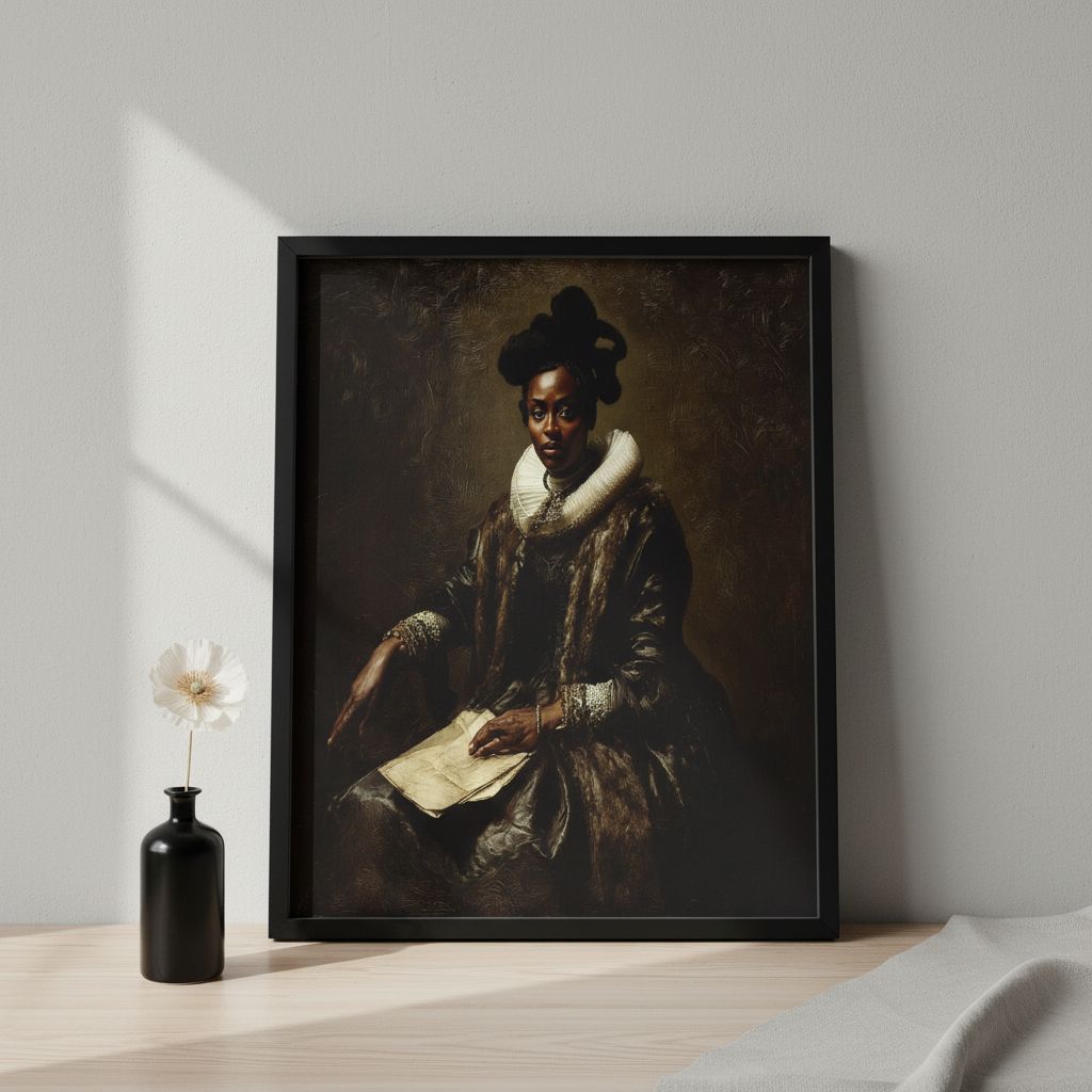 Tableau Élégance Intemporelle – Affiche Murale Renaissance Noir Luxe