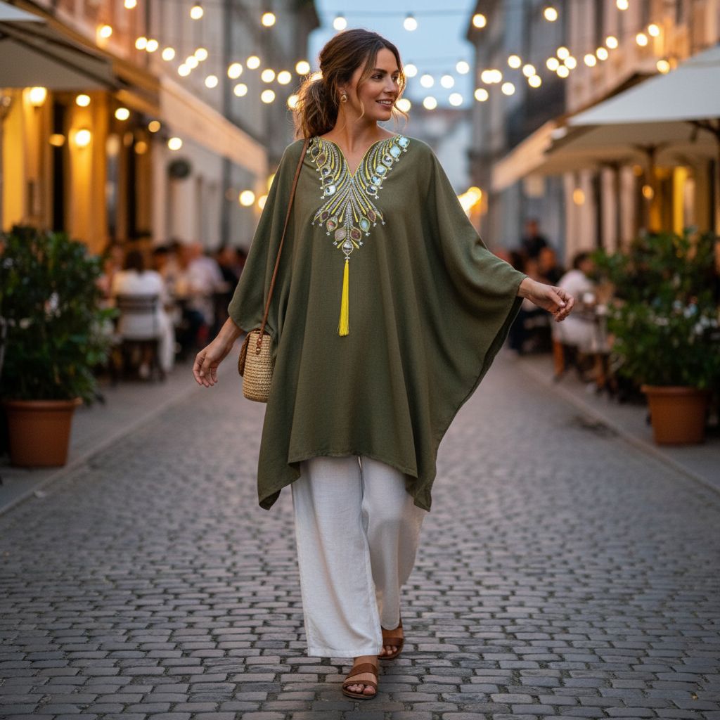 Tunique Brodée Bohème Chic en Coton - Éclat Artisanal