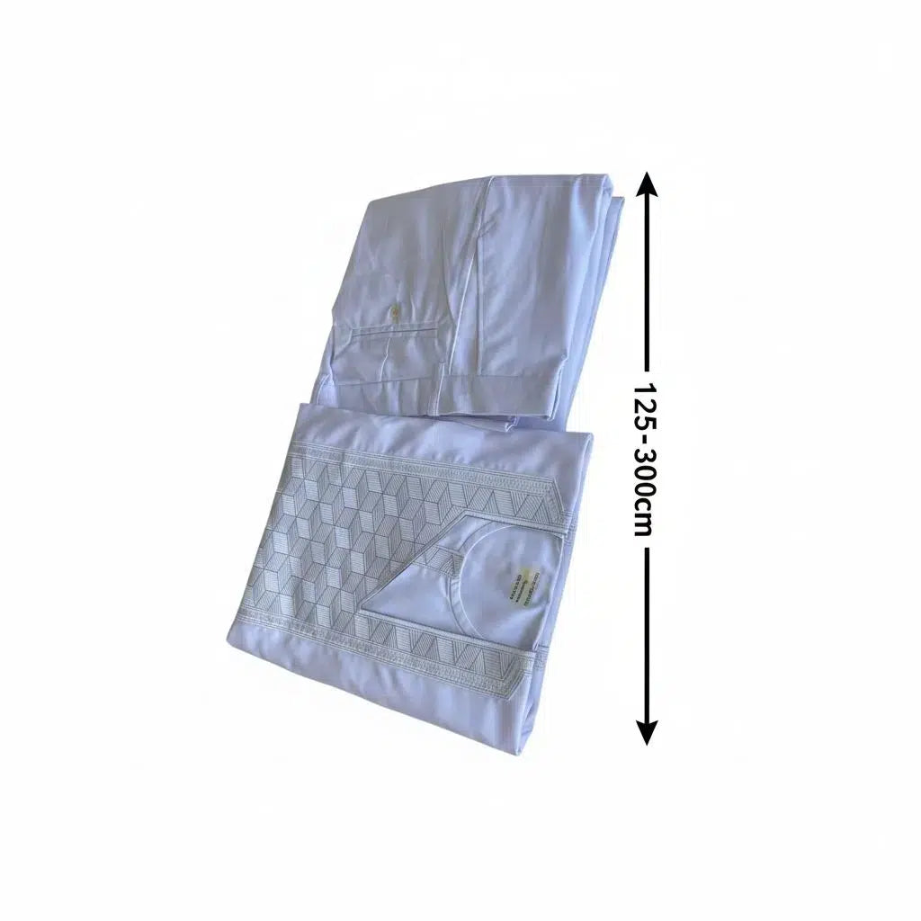 Boubou homme blanc brodé Ensemble en 3 pièces noir et blanc