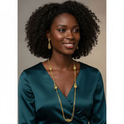 Chaîne longue dorée femme – Collier élégant pour soirée ou mariage