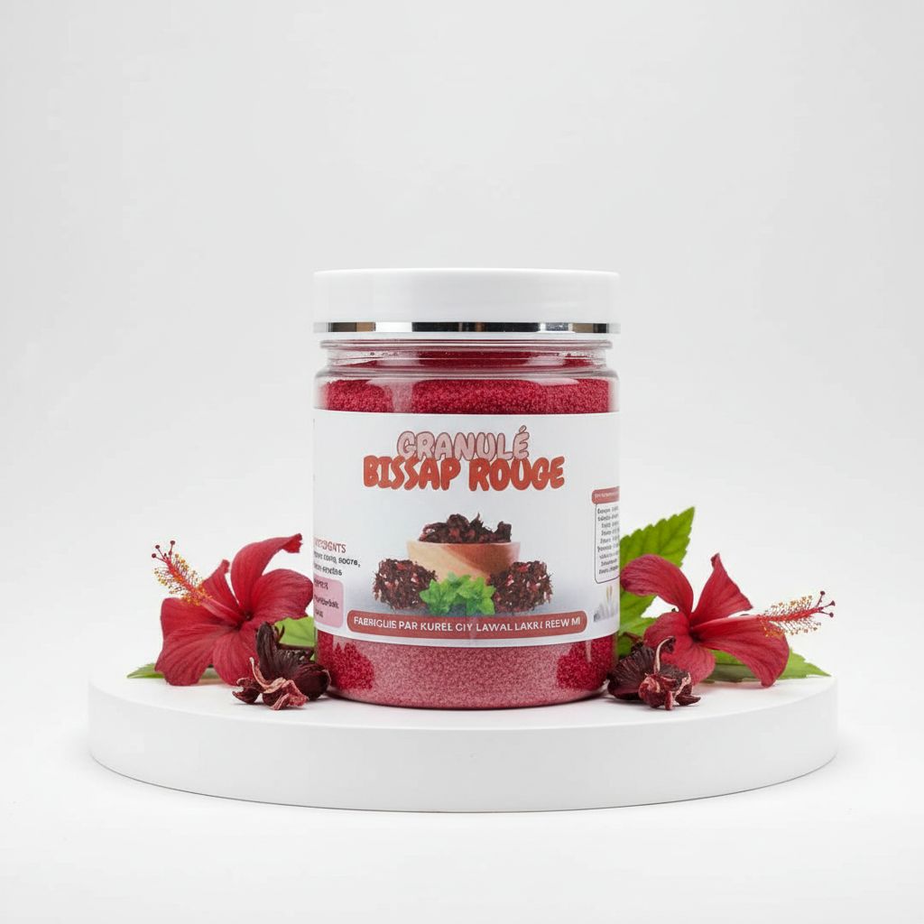 Granulé bissap rouge 500g – Hibiscus alimentaire artisanal, goût exotique