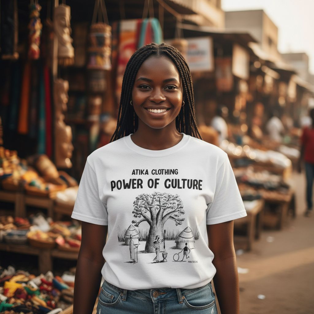 Tshirt artisanal Sénégal unisexe blanc coton