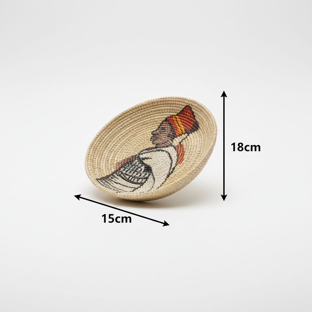 Décoration murale panier artisanal – Panier mural tissé bohème 18x15 cm