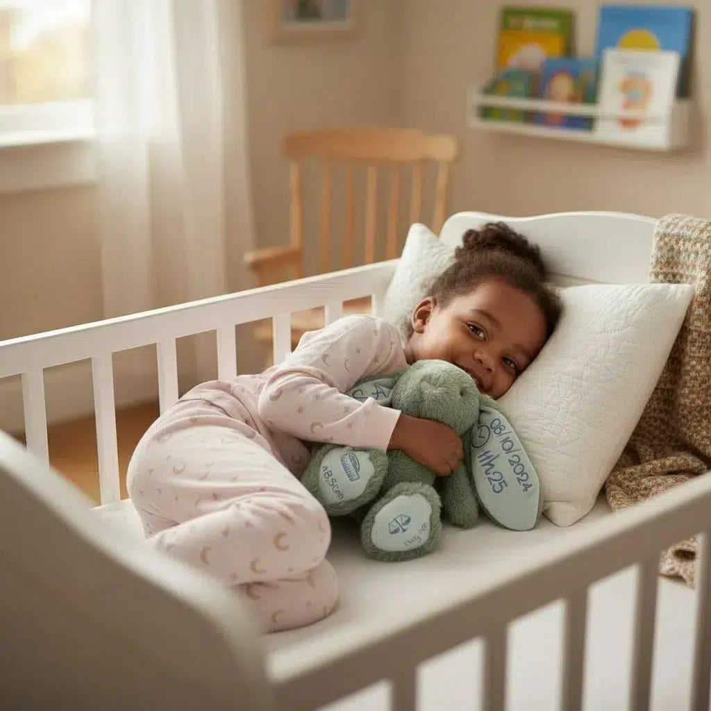 Peluche Lapin Ultra Douce Vert Sauge - Cadeau Naissance Personnalisé